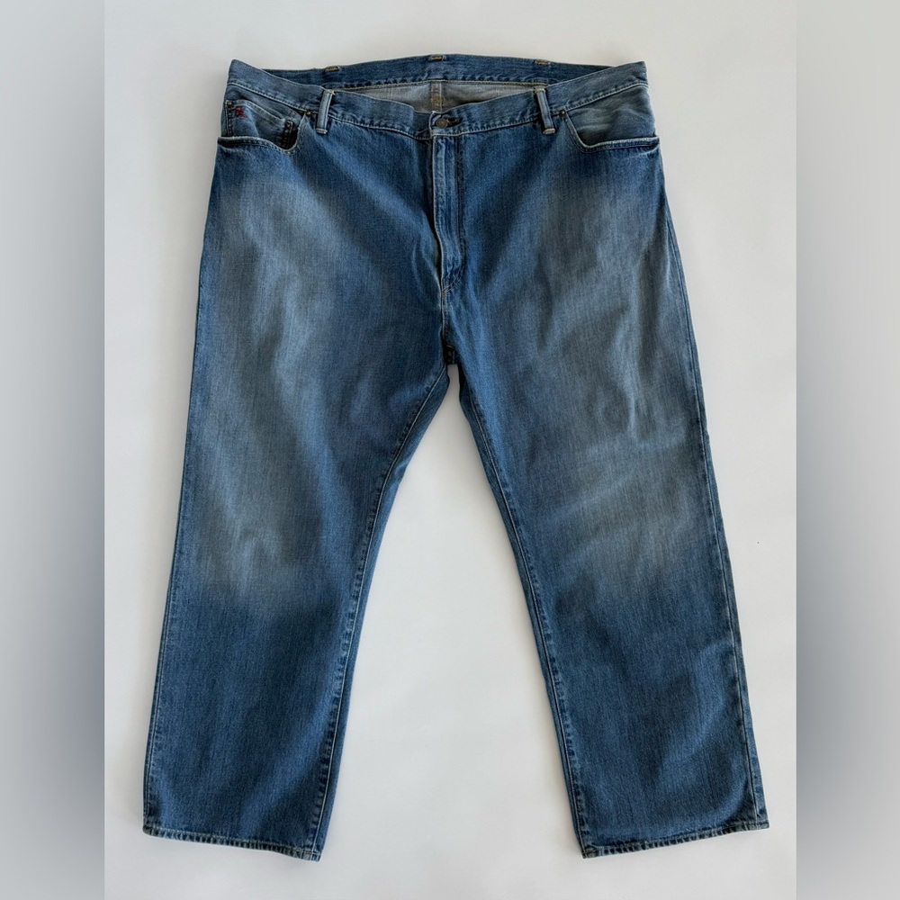 Ralph Lauren Polo 867 Classic Fit Medium Wash Blue Denim Jeans Men’s 42B x‎ 30
